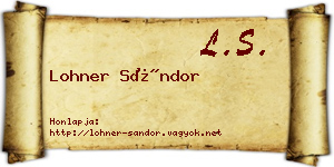 Lohner Sándor névjegykártya